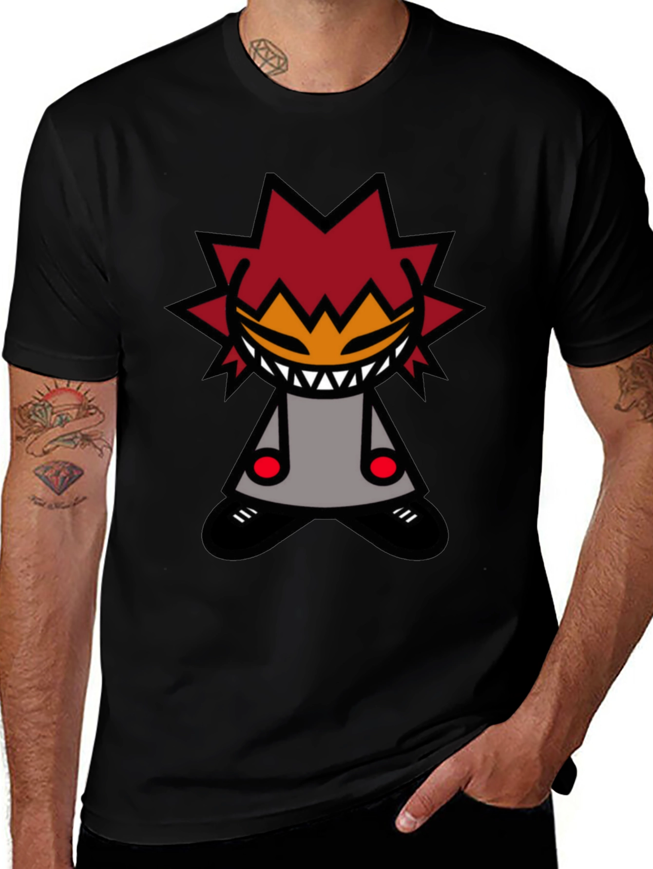 Variant 18 of Edgy Graphic T-Shirt - Spiked Hair Cartoon Character