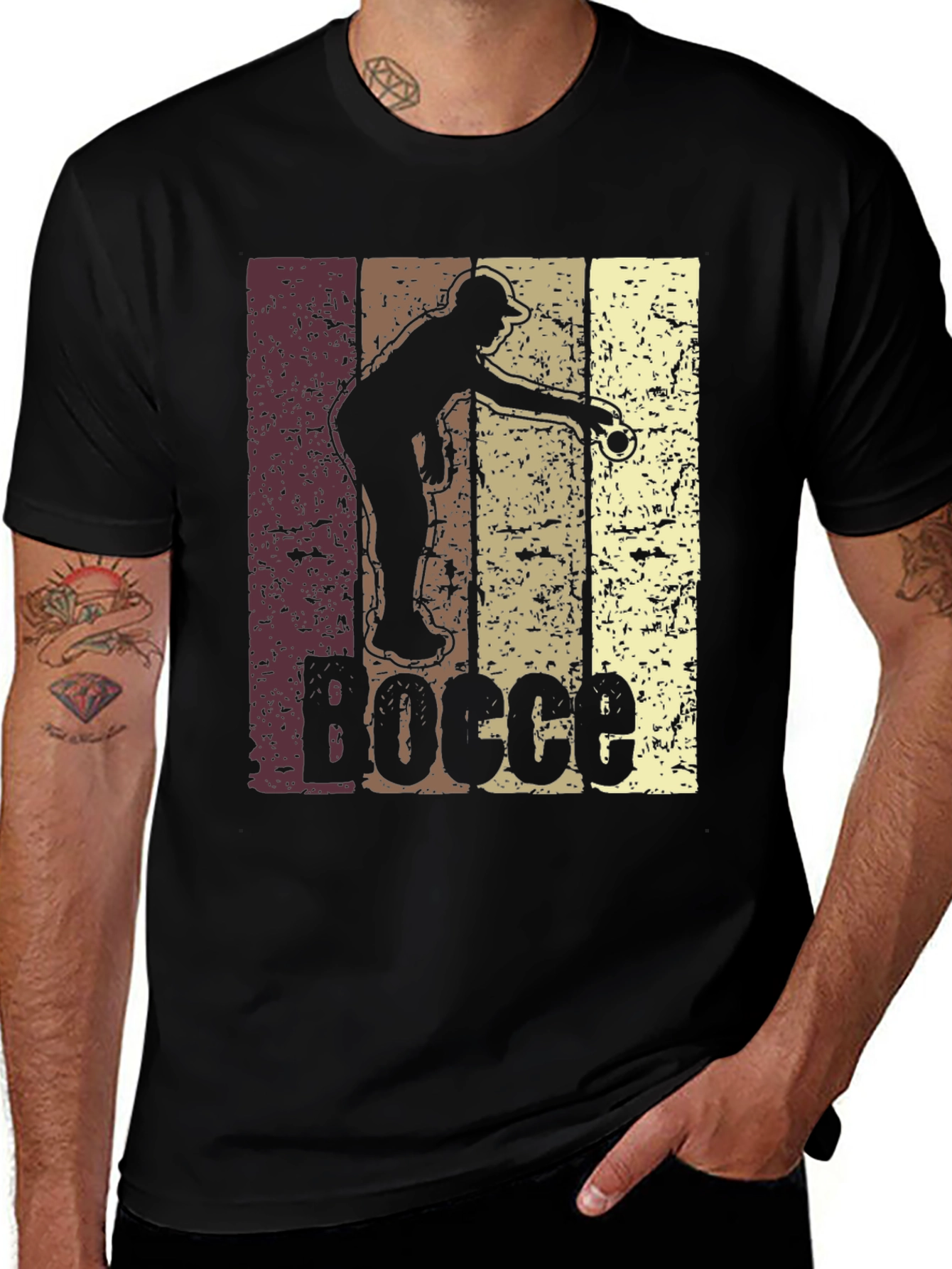 Variant 27 of Retro Bocce Ball Player Graphic T-Shirt