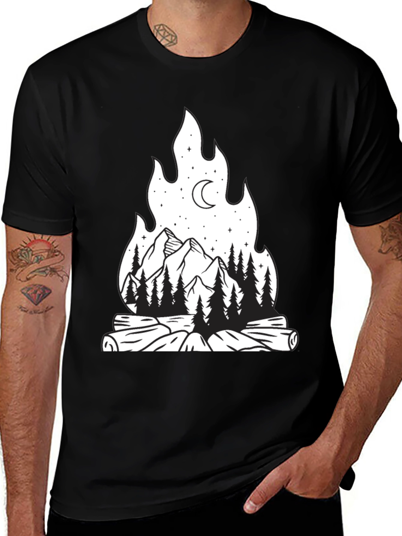 Variant 2 of Campfire Graphic Tee - Outdoor Adventure Shirt