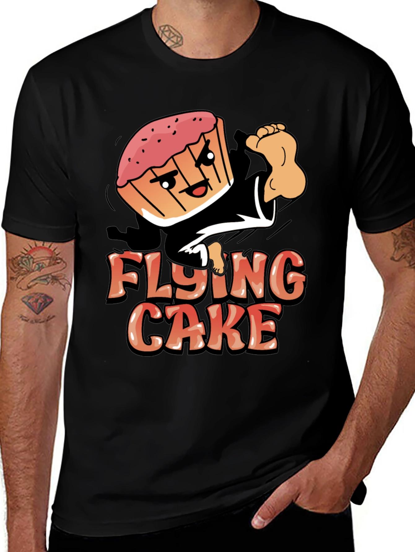 Variant 26 of Flying Cake Karate T-Shirt