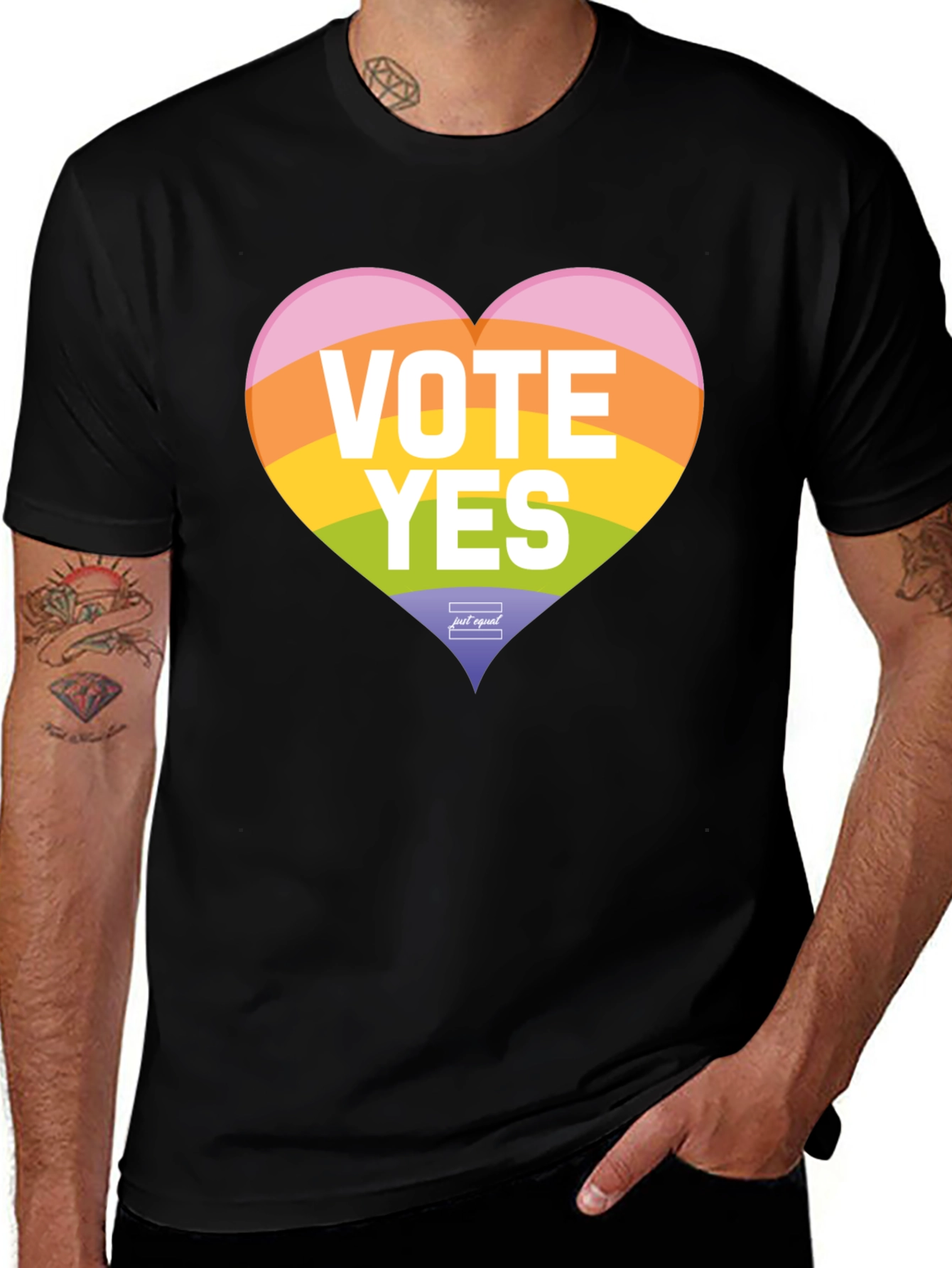 Vote Yes Pride Heart T-Shirt - Support Equality
