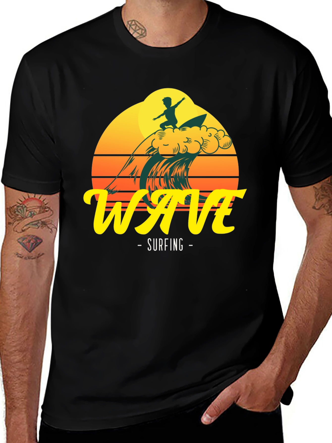 Variant 21 of Wave Surfing Graphic T-Shirt