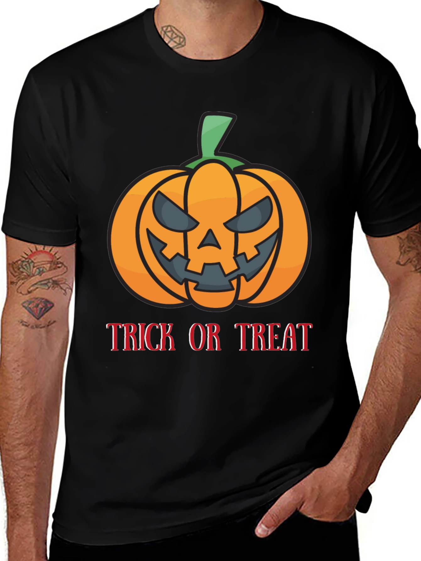 Variant 17 of Halloween Pumpkin Trick or Treat Black T-Shirt
