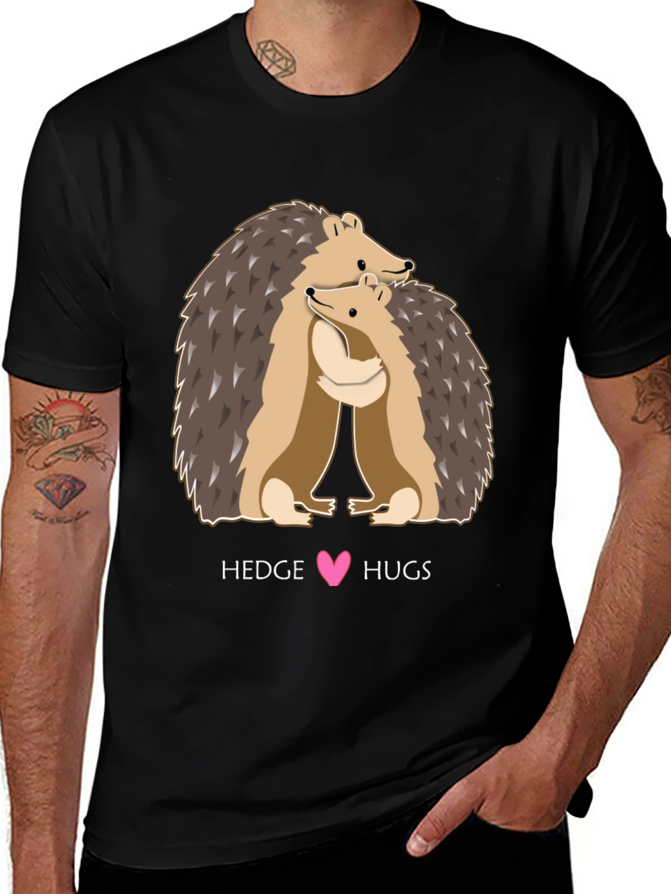 Variant 12 of Hedgehog Hugs Graphic Tee - Cute Animal Lover T-Shirt