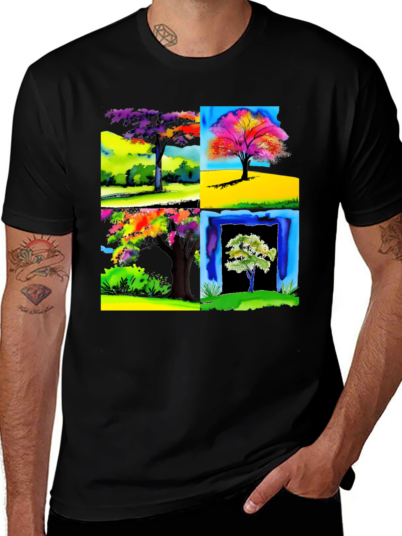 Variant 21 of Colorful Tree Art Graphic Tee - Stylish Nature Lover's Shirt