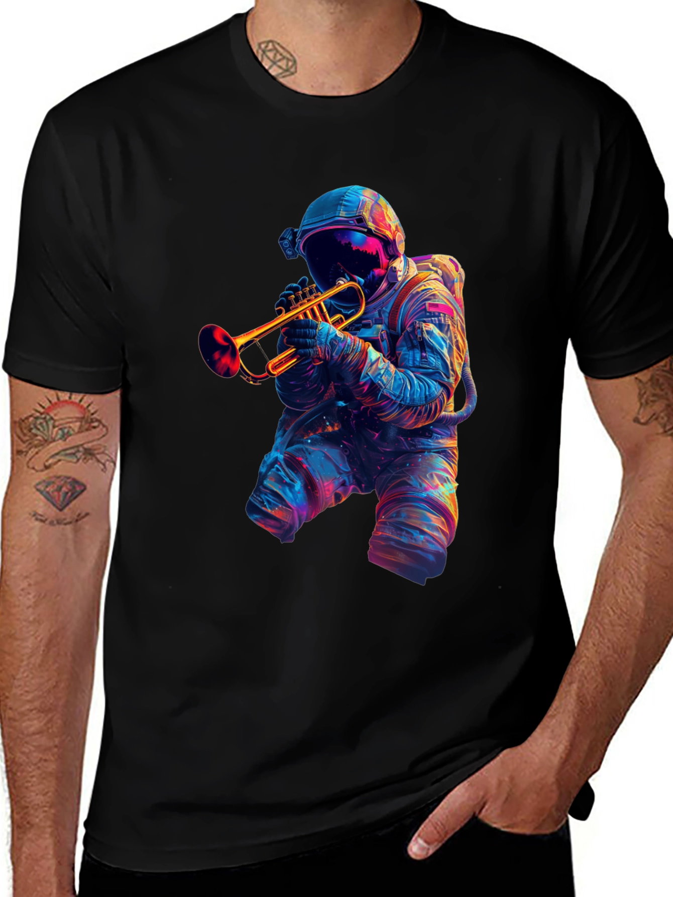 Variant 29 of Astronaut Trumpet Player Graphic T-Shirt