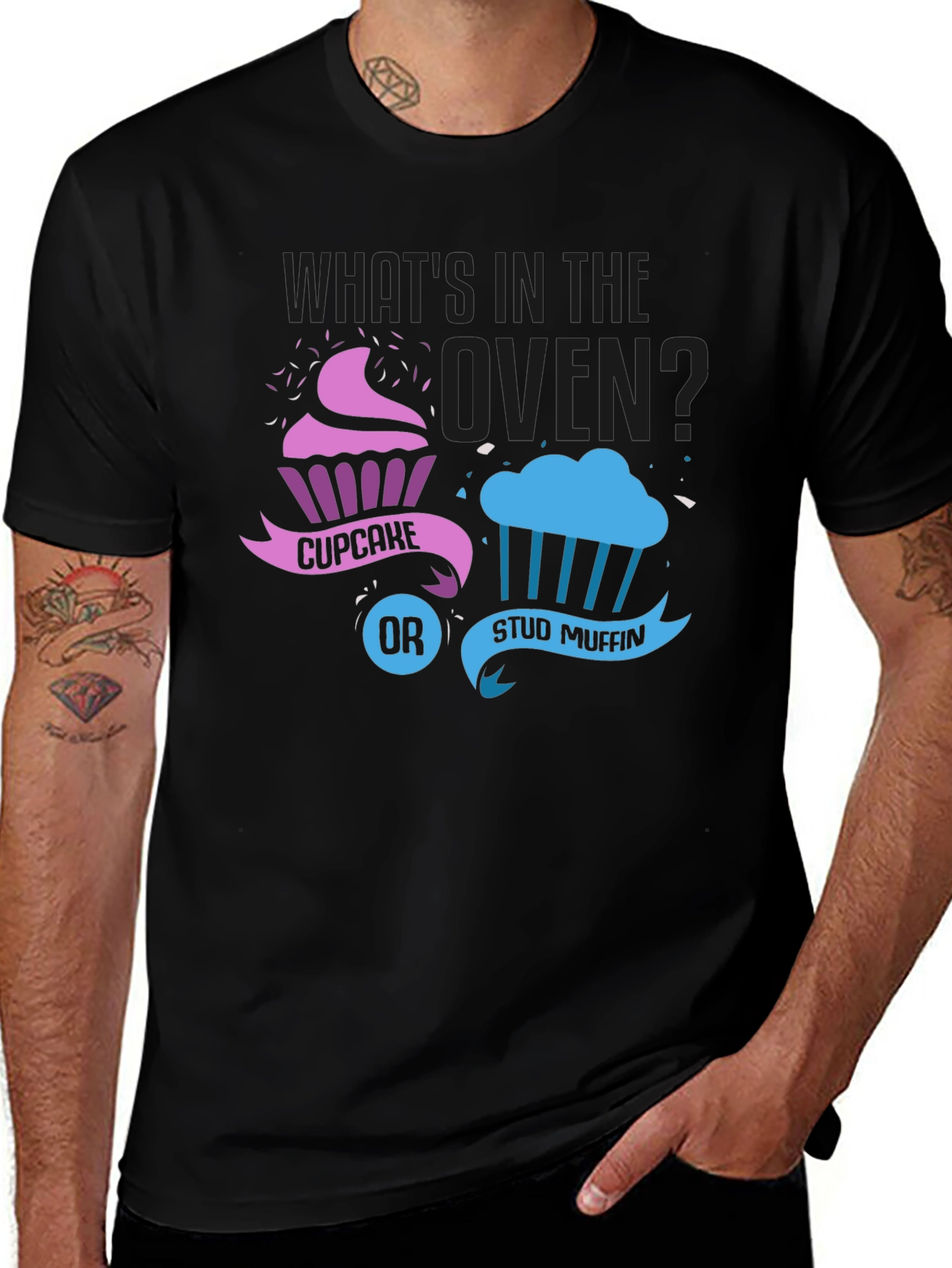 Variant 16 of Cupcake or Stud Muffin Gender Reveal T-Shirt