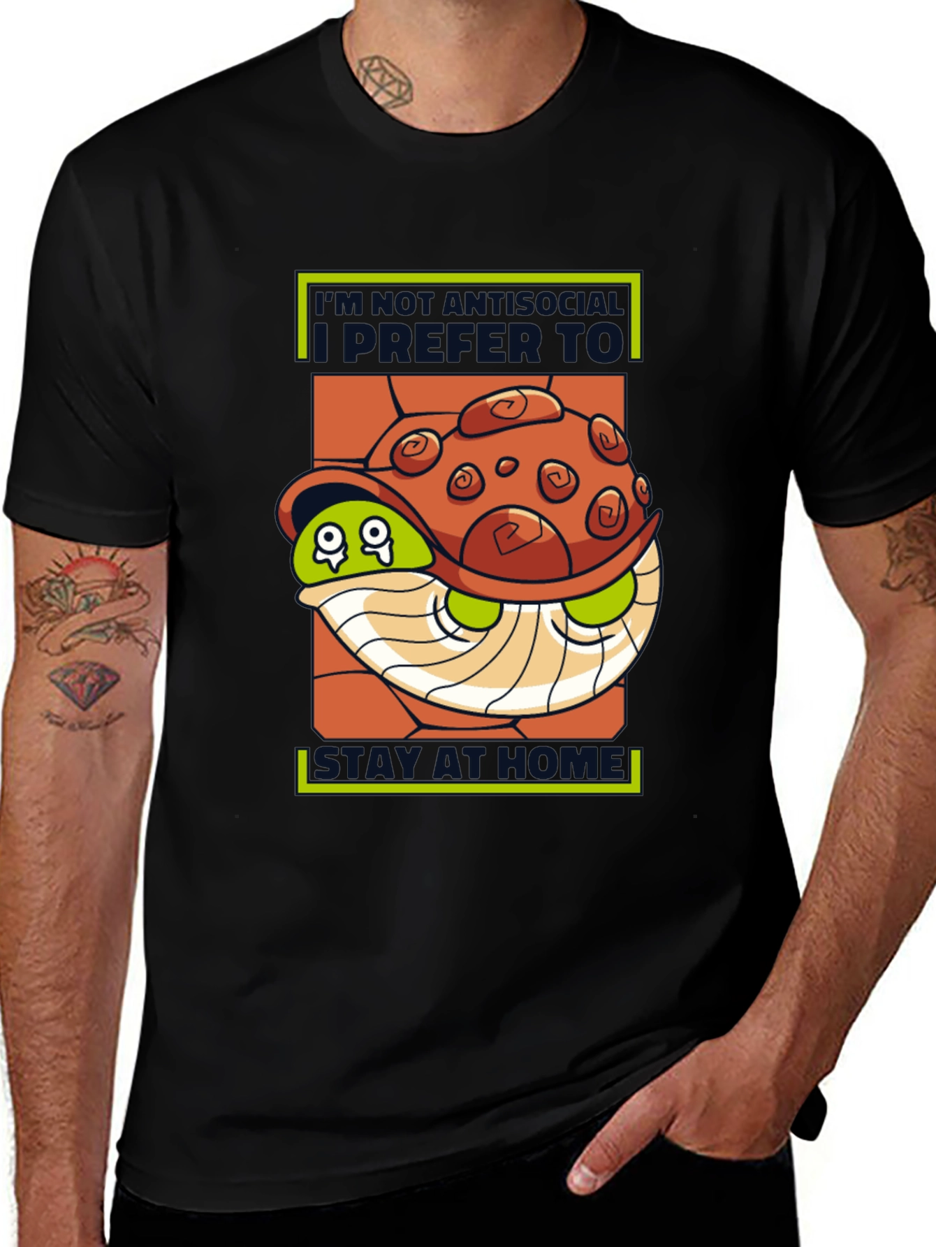 Variant 5 of Introvert Turtle Stay at Home T-Shirt