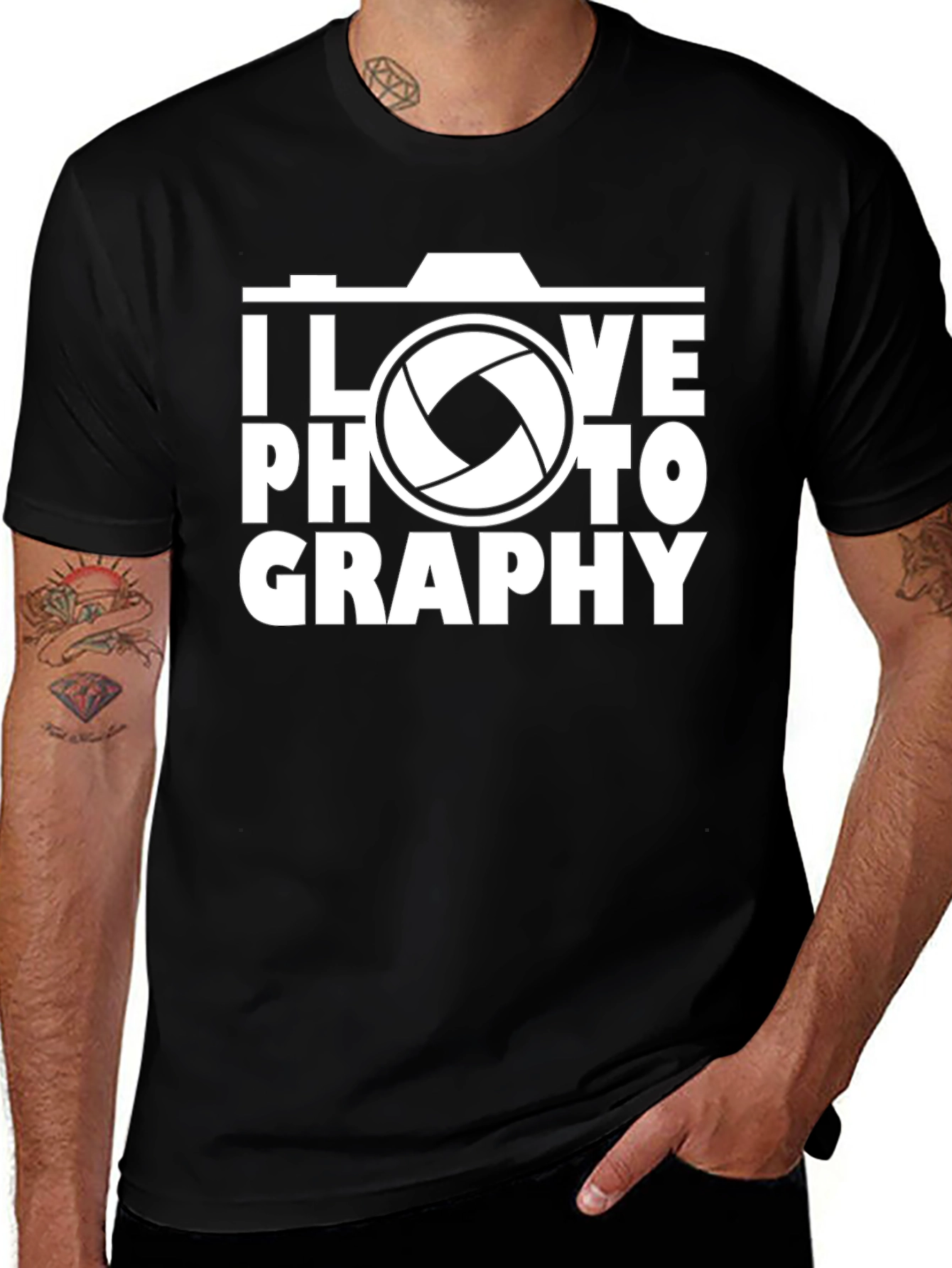 I Love Photography Black T-Shirt