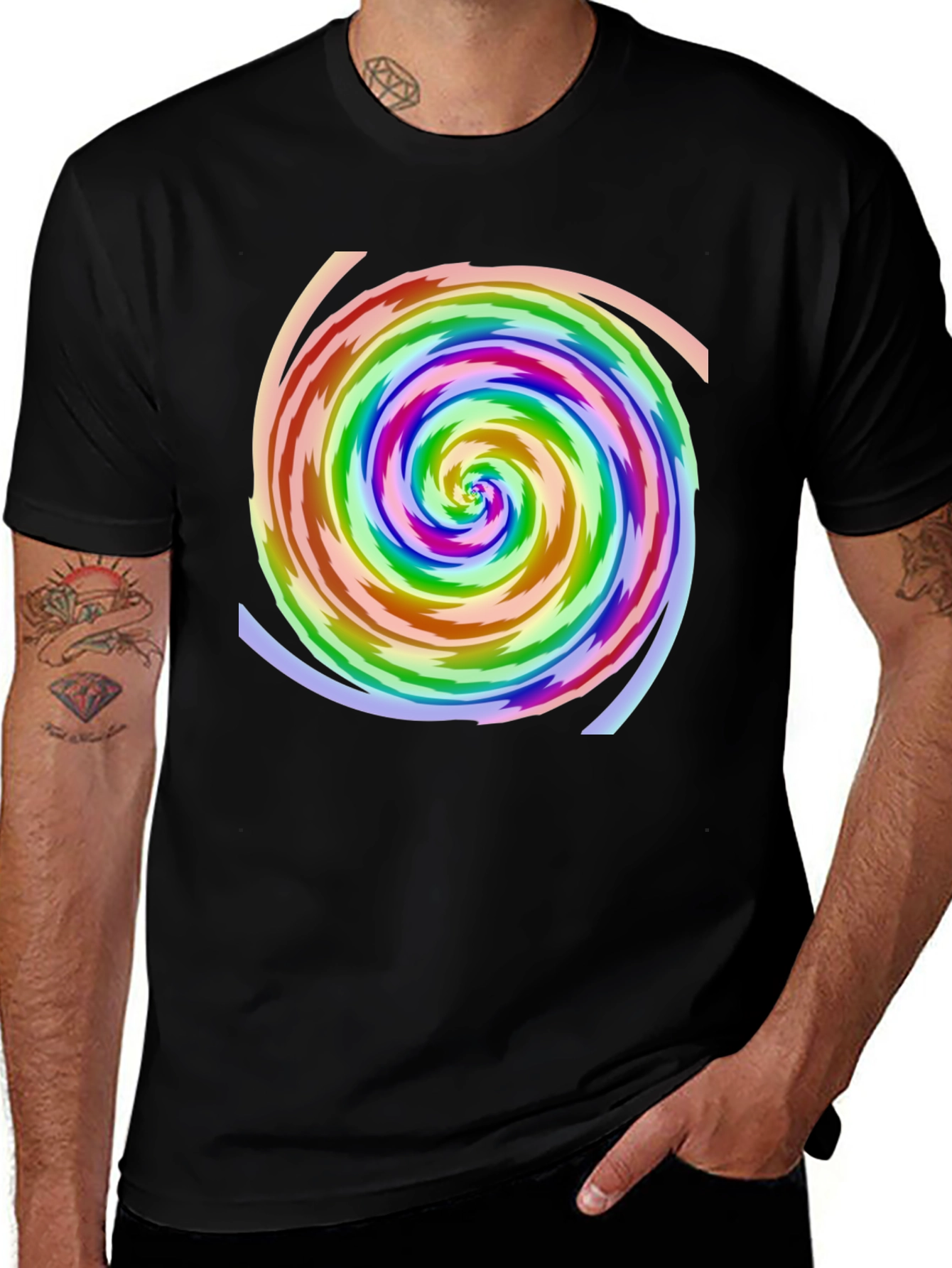 Variant 21 of Rainbow Swirl Graphic Tee - Bold & Unique!