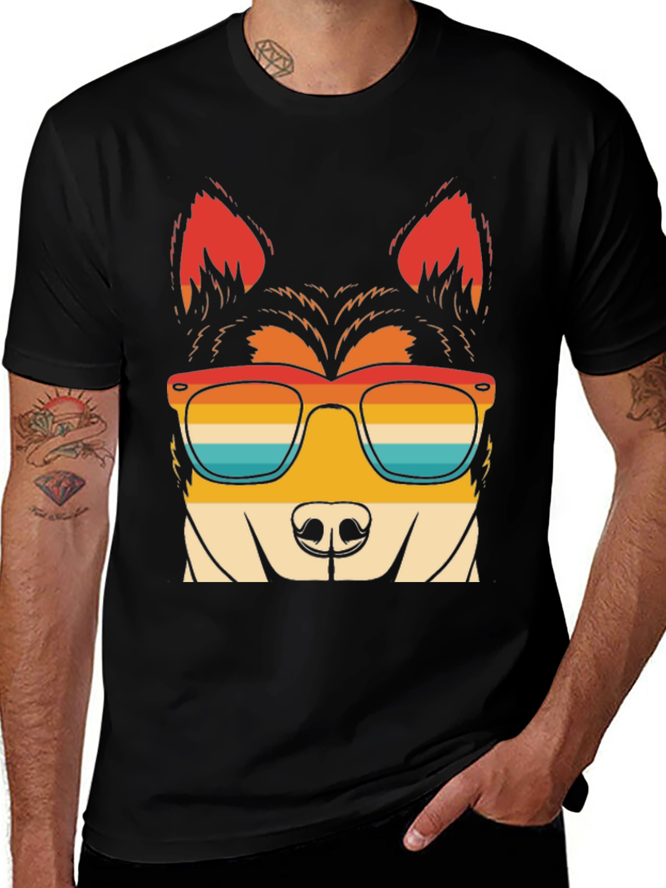 Variant 11 of Cool Dog Graphic Tee - Retro Vibe