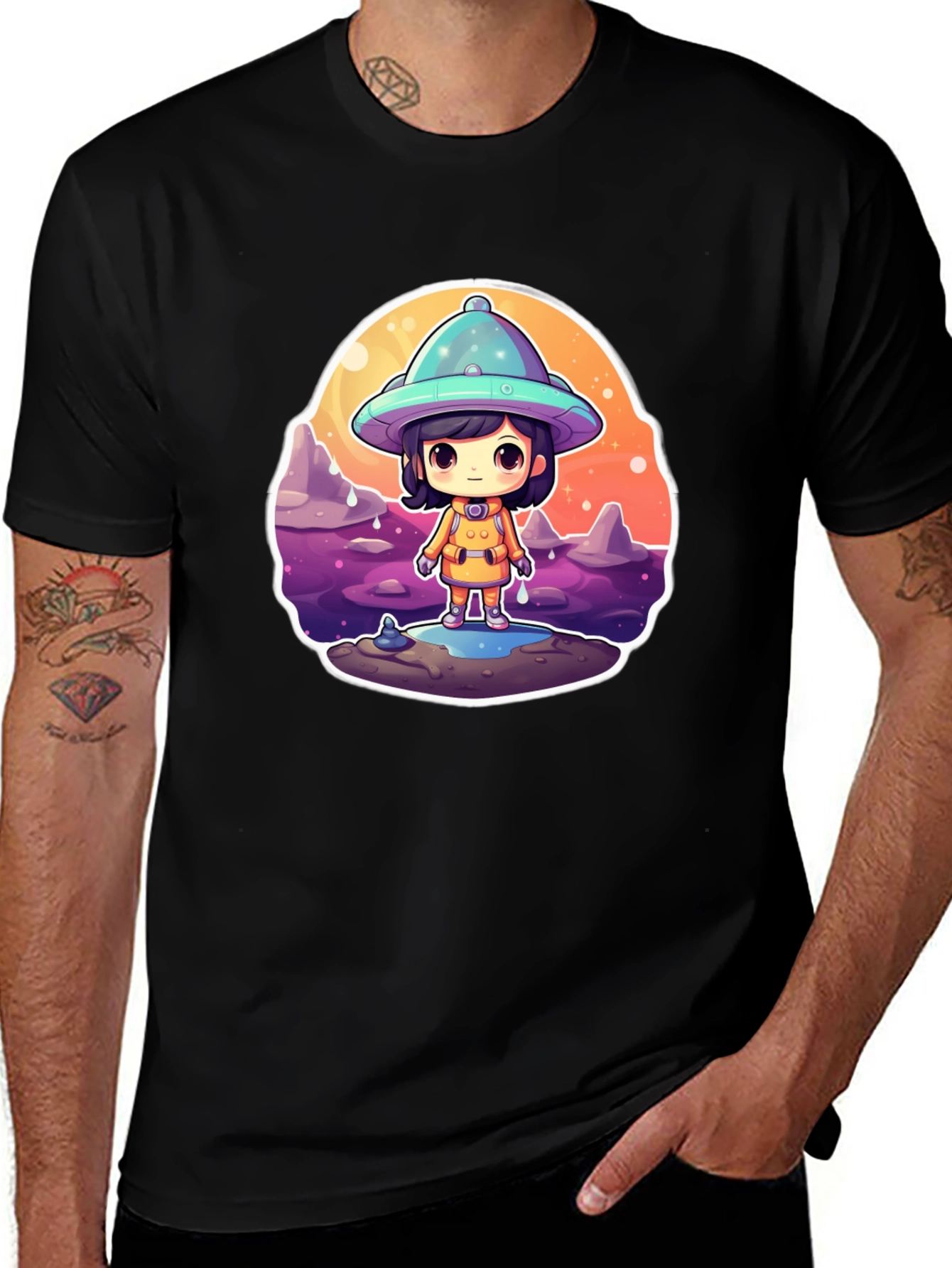 Variant 21 of Cute Alien Kid Graphic Tee