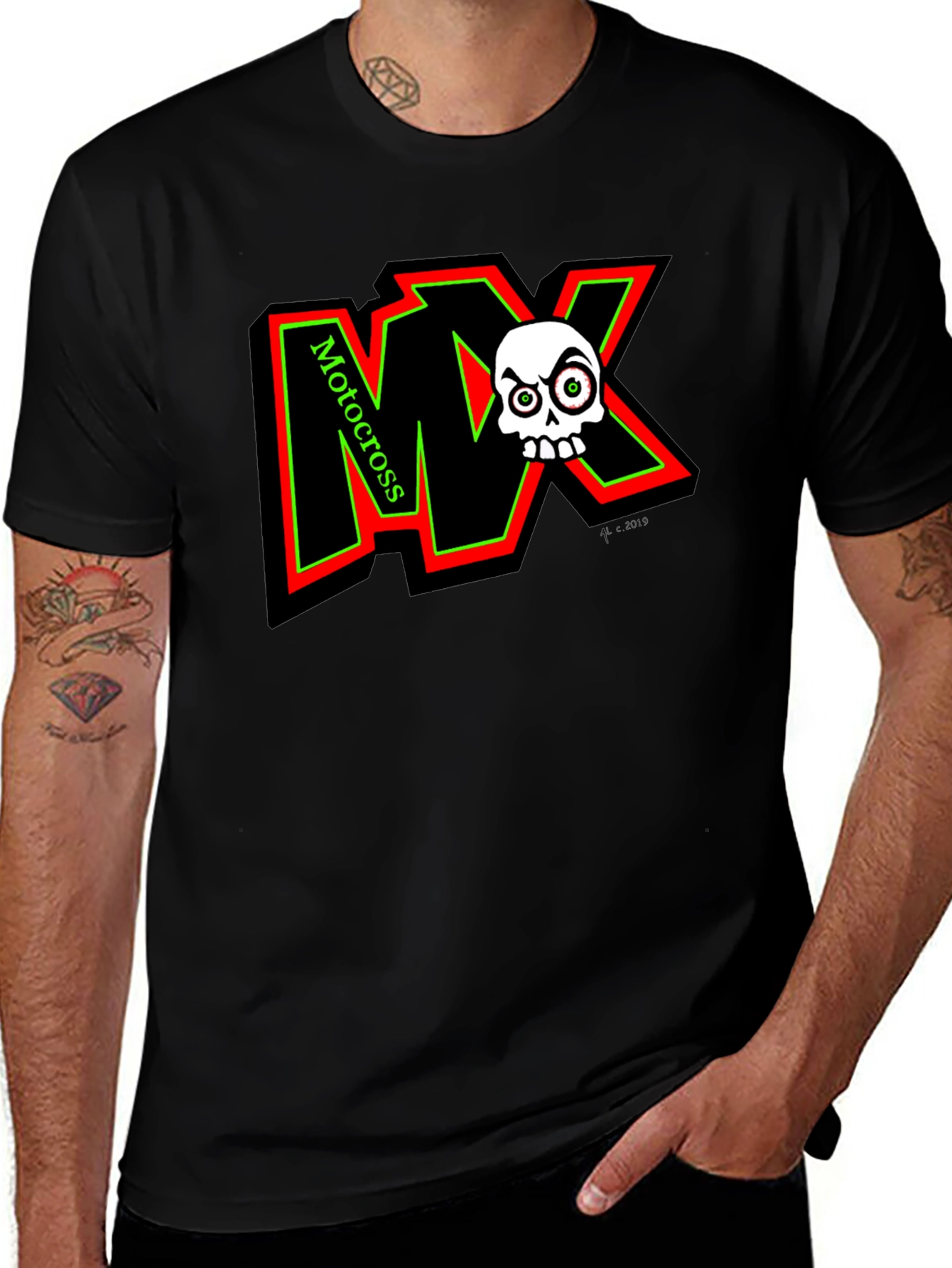 Variant 20 of MX Motocross Skull Graphic T-Shirt