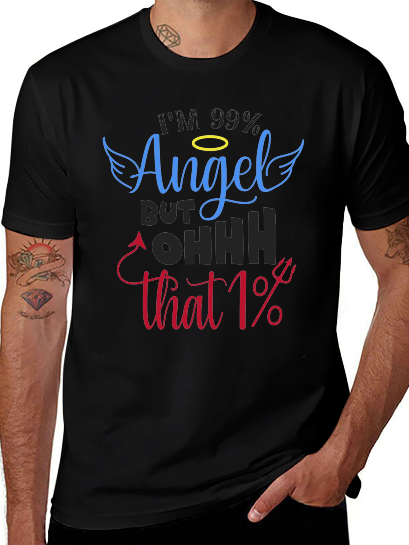 Variant 5 of 99% Angel 1% Devil Graphic T-Shirt