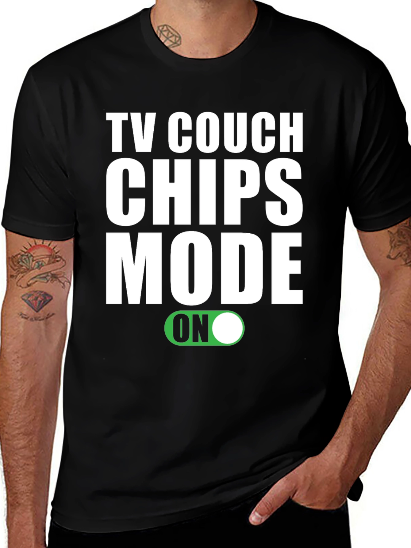 Variant 17 of TV Couch Chips Mode On Graphic T-Shirt