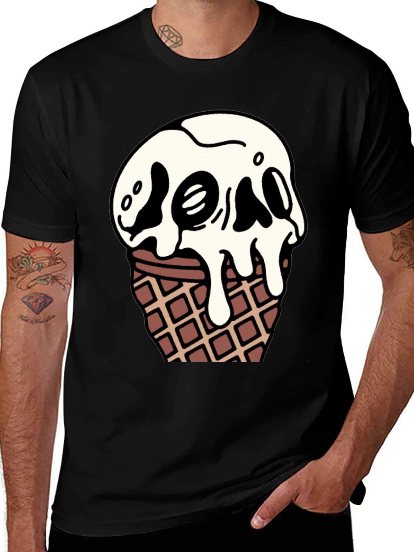 Variant 26 of Skull Ice Cream Graphic T-Shirt