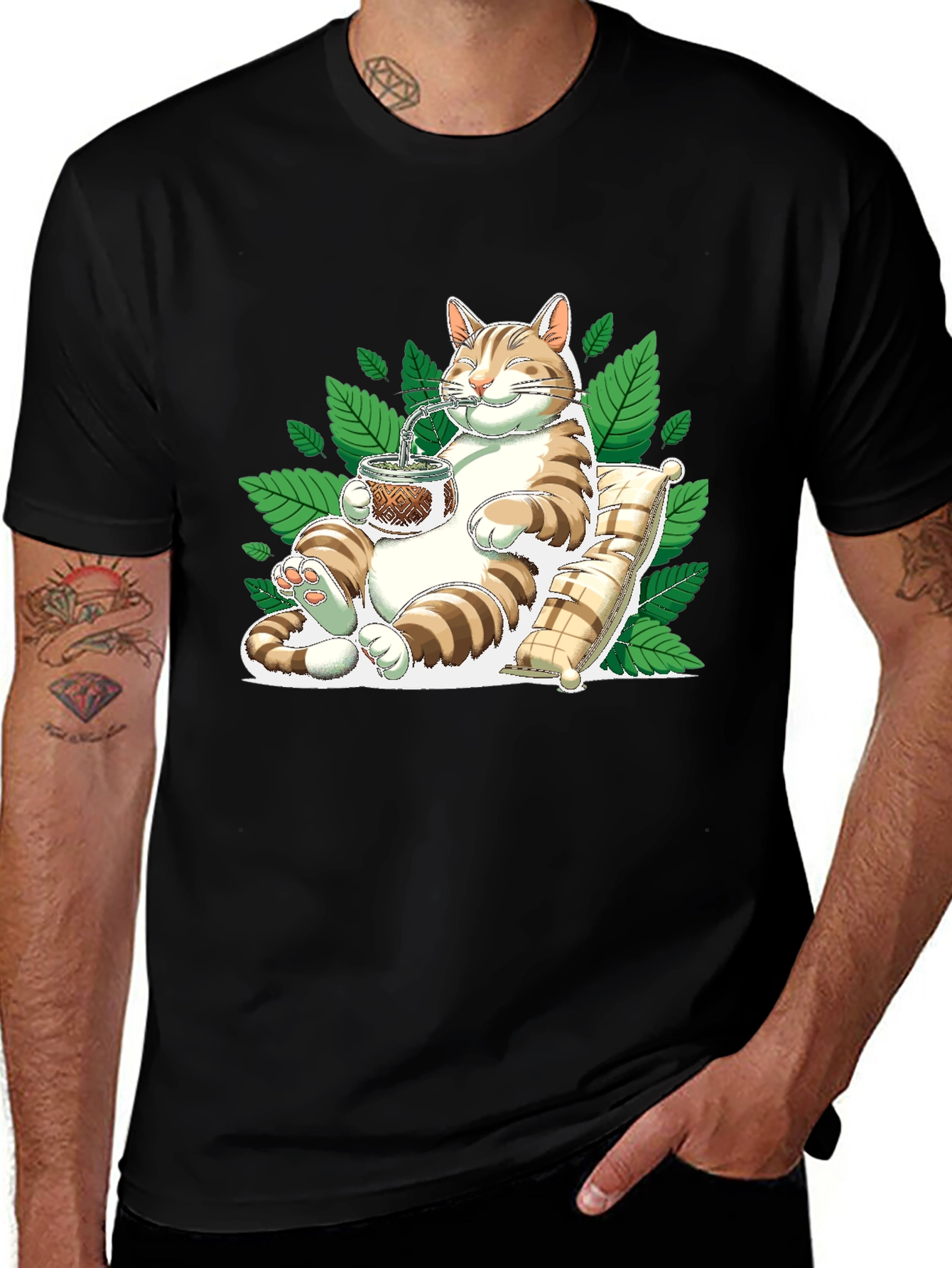 Variant 11 of Cat Drinking Mate T-Shirt
