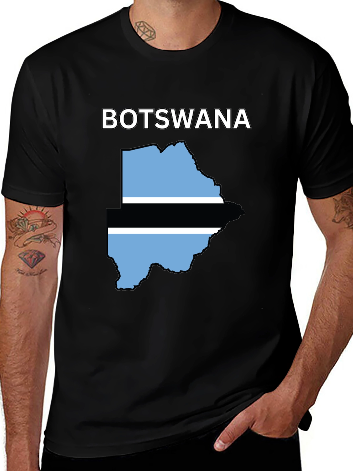 Variant 7 of Botswana Flag T-Shirt