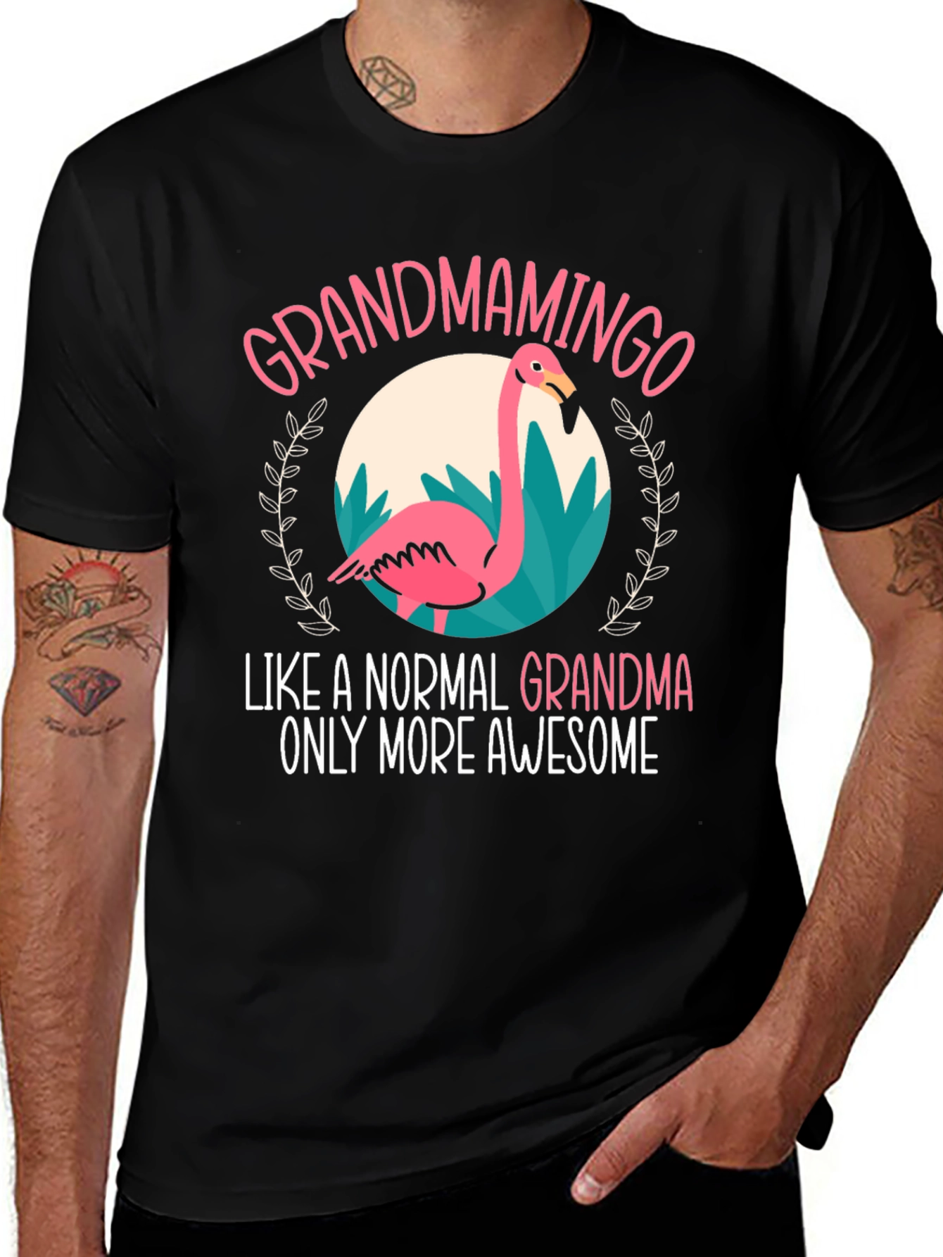Grandmamingo T-Shirt - Awesome Grandma Flamingo Tee
