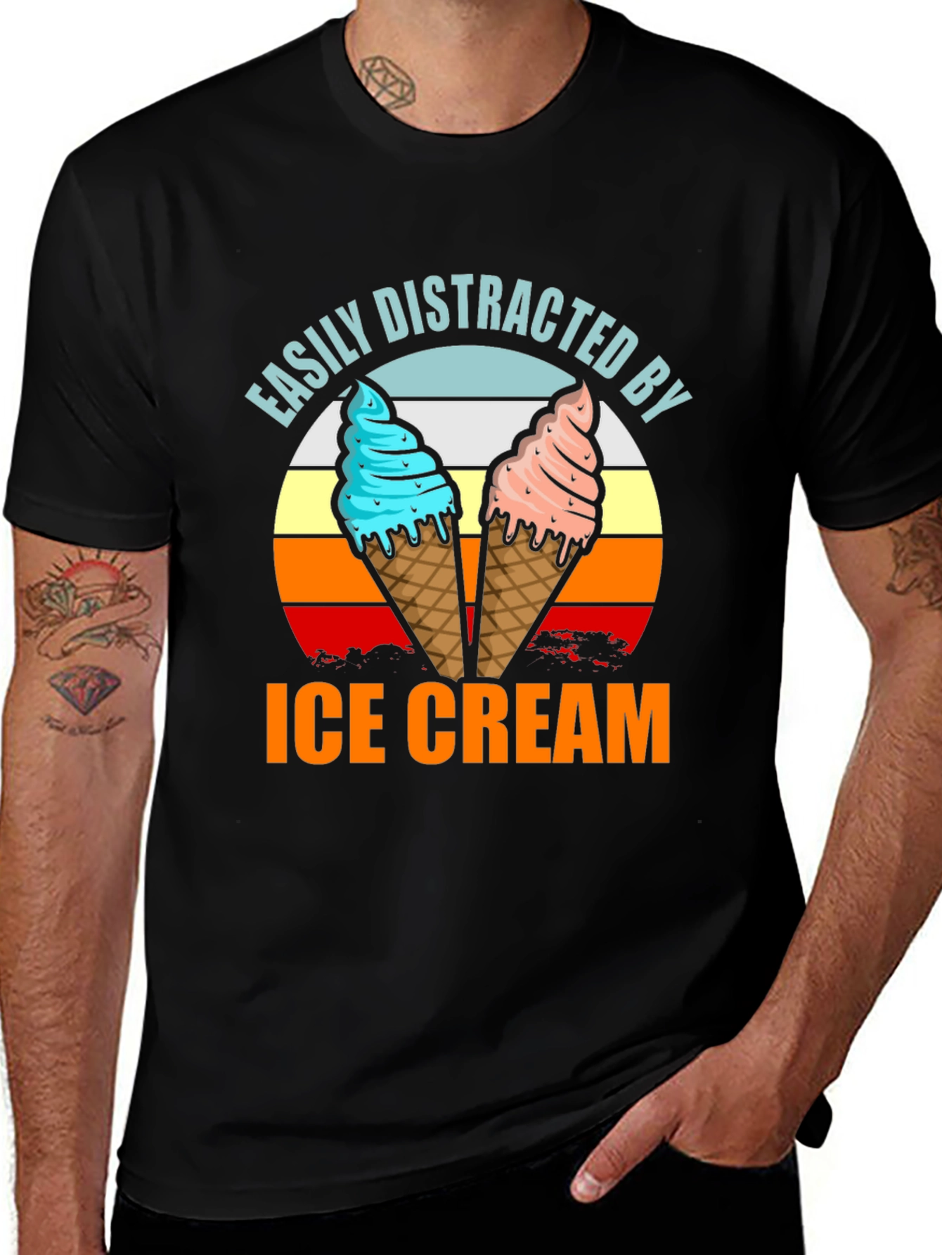 Variant 15 of Easily Distracted by Ice Cream T-Shirt
