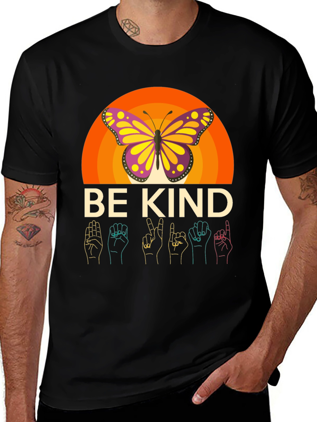 Variant 10 of Be Kind Butterfly Graphic Tee - Comfort Fit