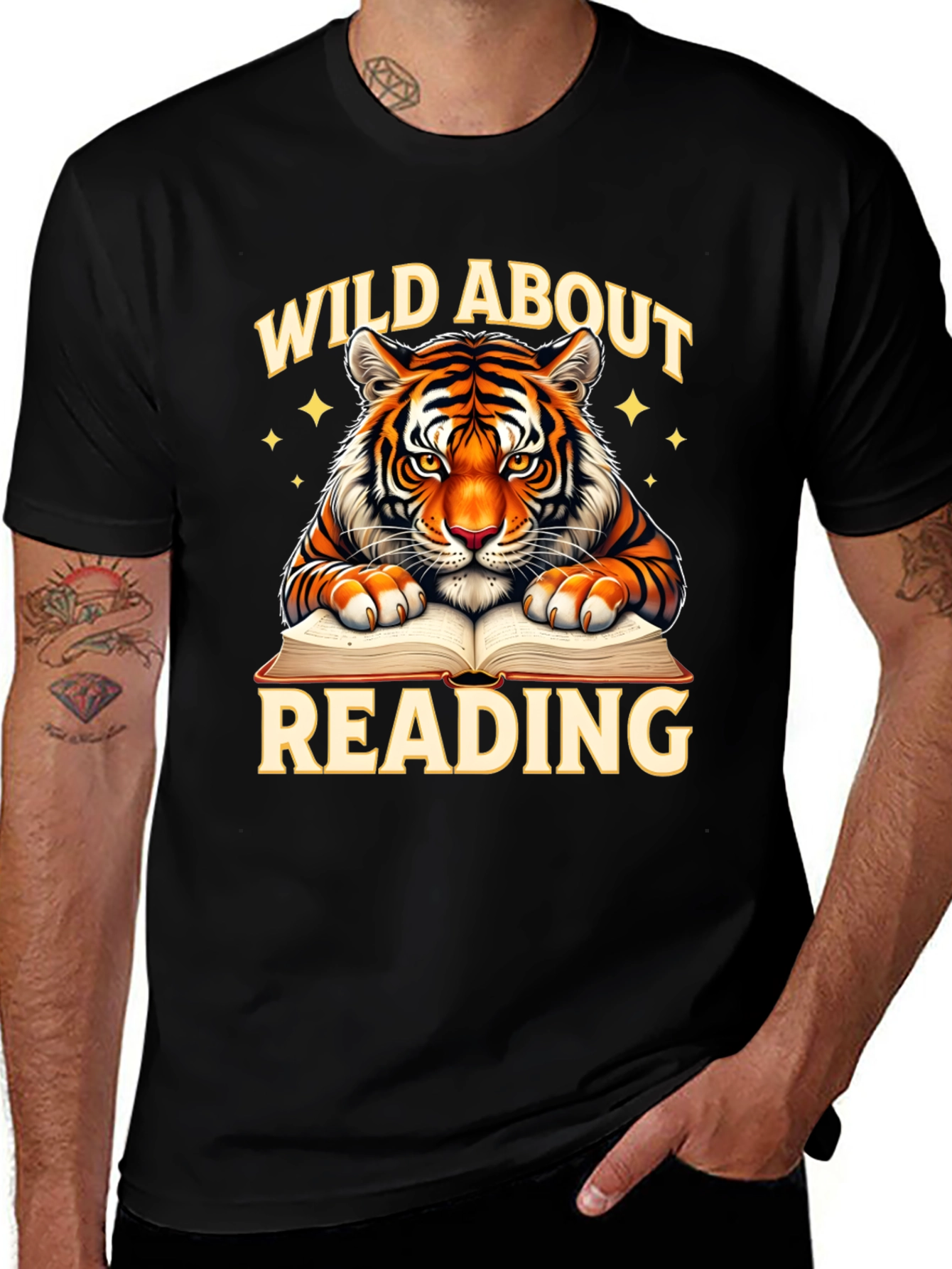Variant 17 of Wild About Reading Tiger Graphic Tee