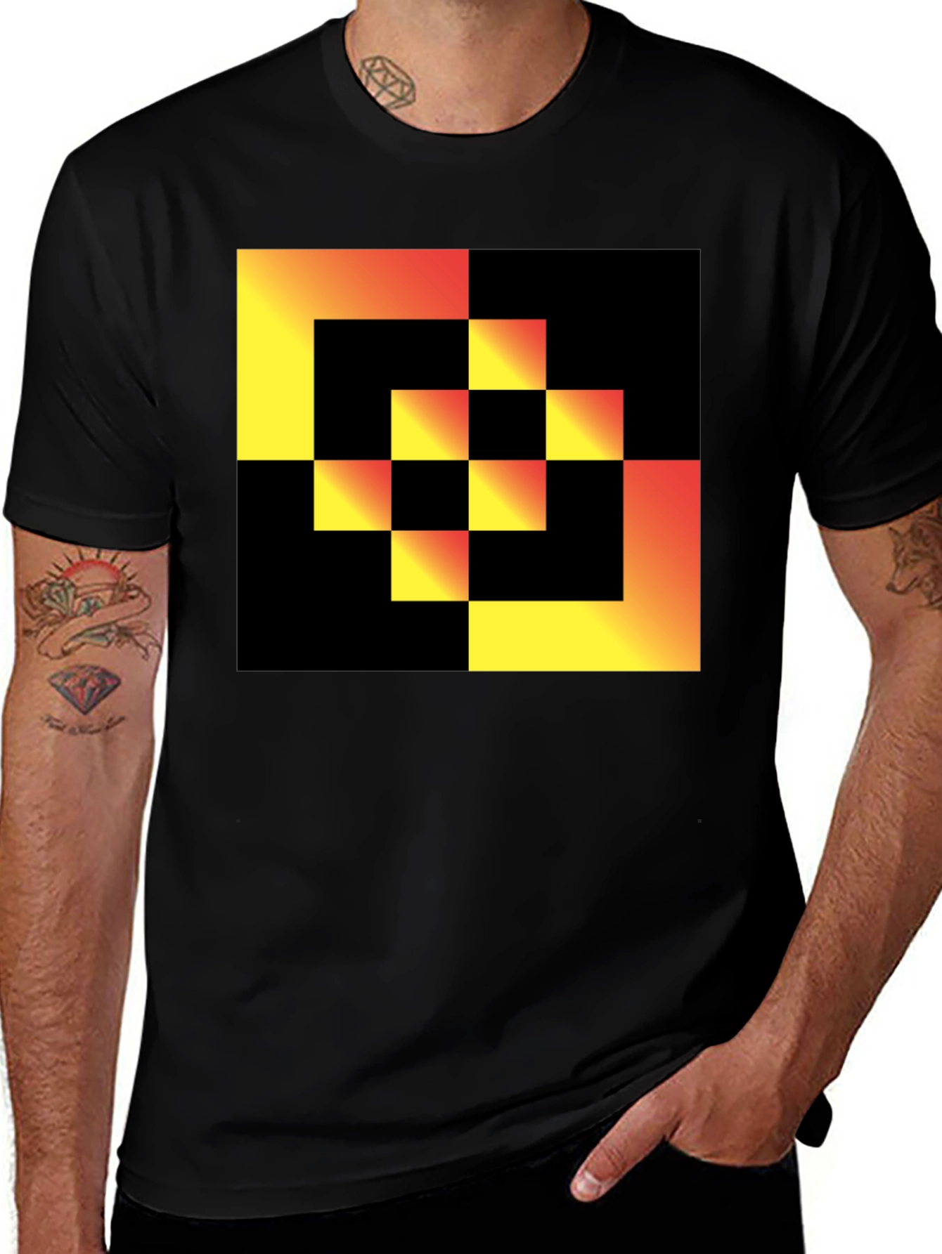 Variant 14 of Geometric Gradient Square T-Shirt