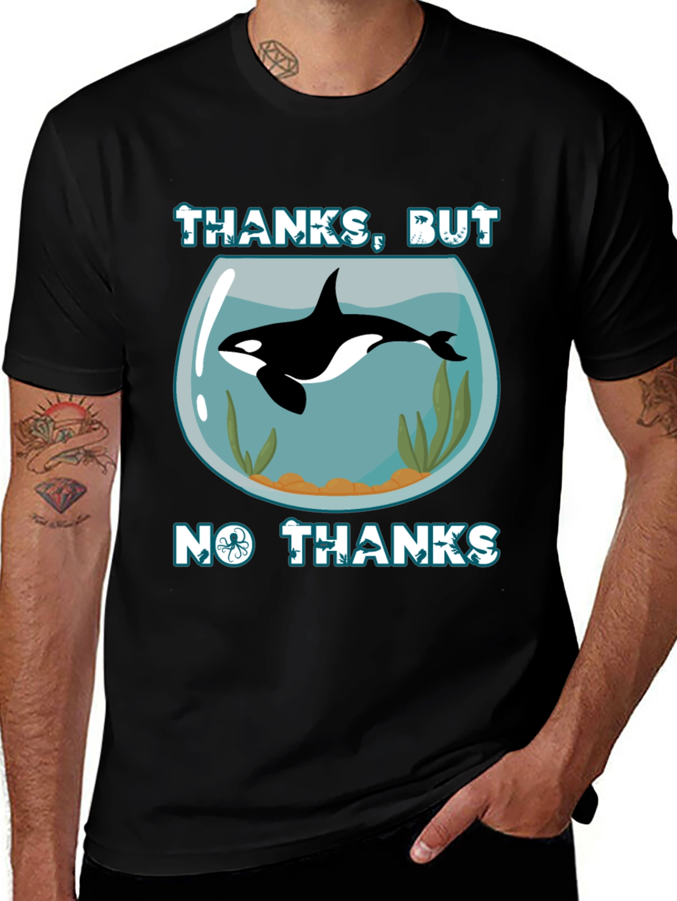 Variant 19 of Humorous Orca Aquarium Graphic T-Shirt
