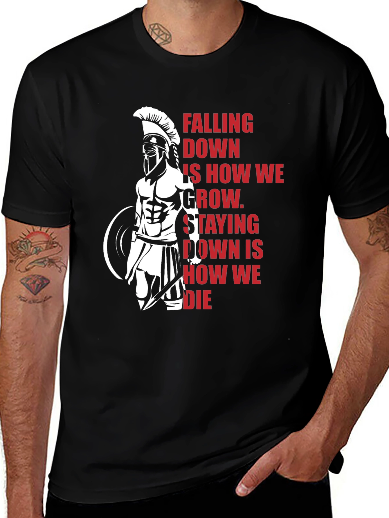 Variant 10 of Spartan Warrior Motivation T-Shirt - Grow or Die