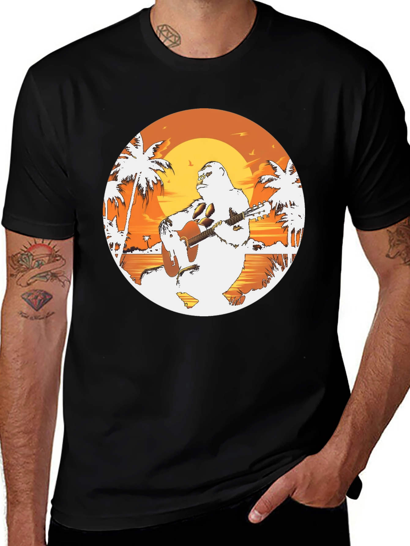 Variant 11 of Sasquatch Beach Guitar T-Shirt