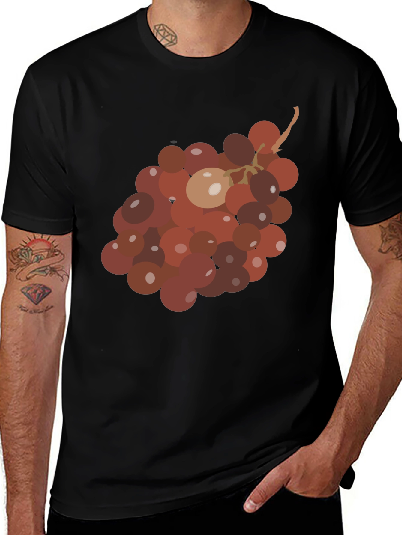 Variant 18 of Grapes Graphic Tee - Unique Fruit Design