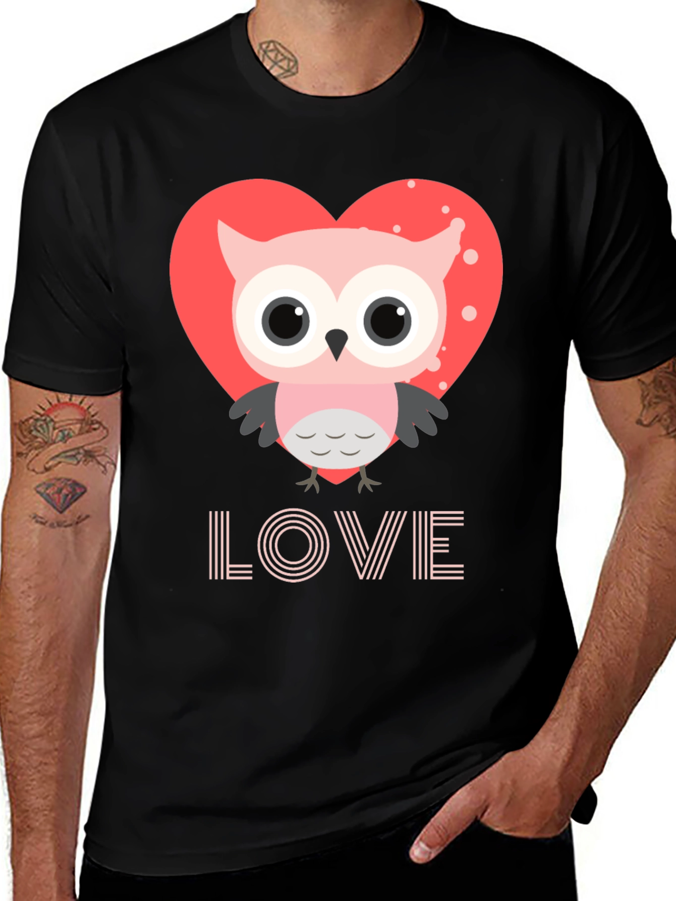 Variant 28 of Owl Love Graphic Tee - Cute Valentine's Day Shirt
