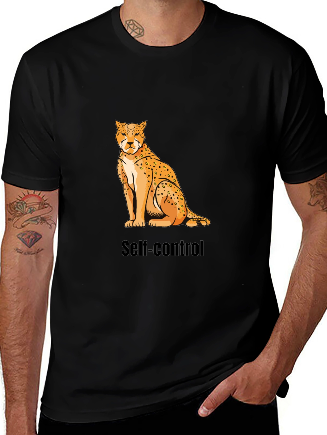 Variant 20 of Self-Control Cheetah Graphic T-Shirt - Premium Cotton