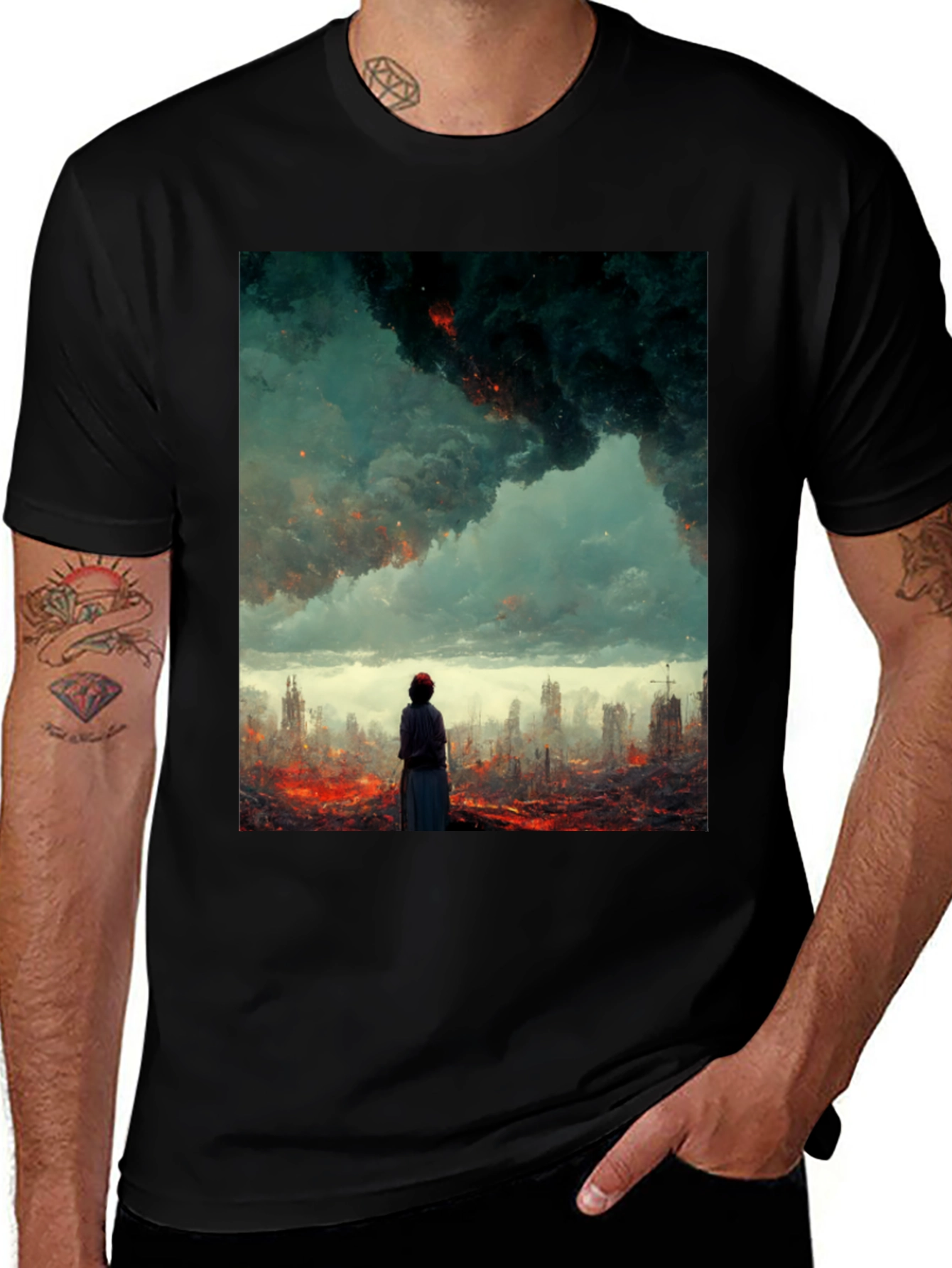 Variant 29 of Apocalyptic Vision Graphic Tee - Black