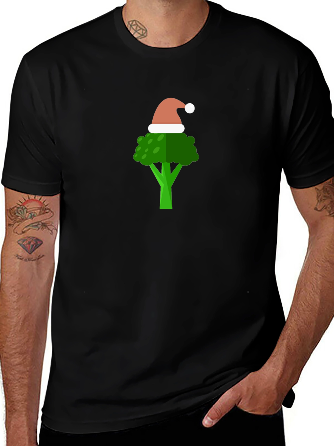 Variant 9 of Festive Broccoli T-Shirt - Holiday Humor Tee