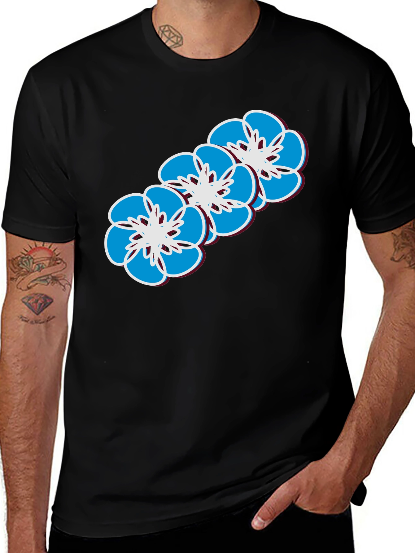 Variant 13 of Floral Print T-Shirt - Casual Wear