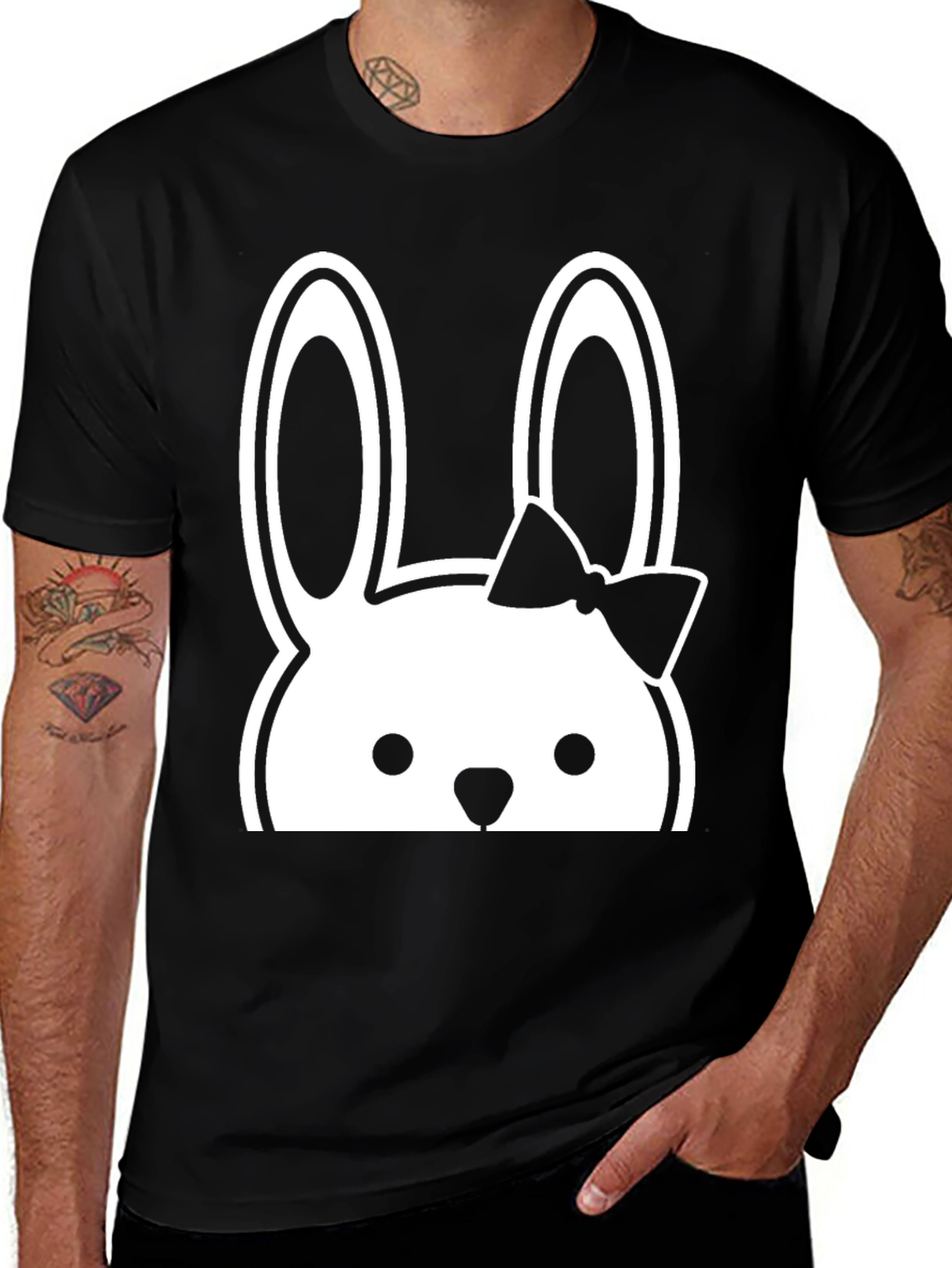 Variant 13 of Bunny Bow T-Shirt - Easter Tee