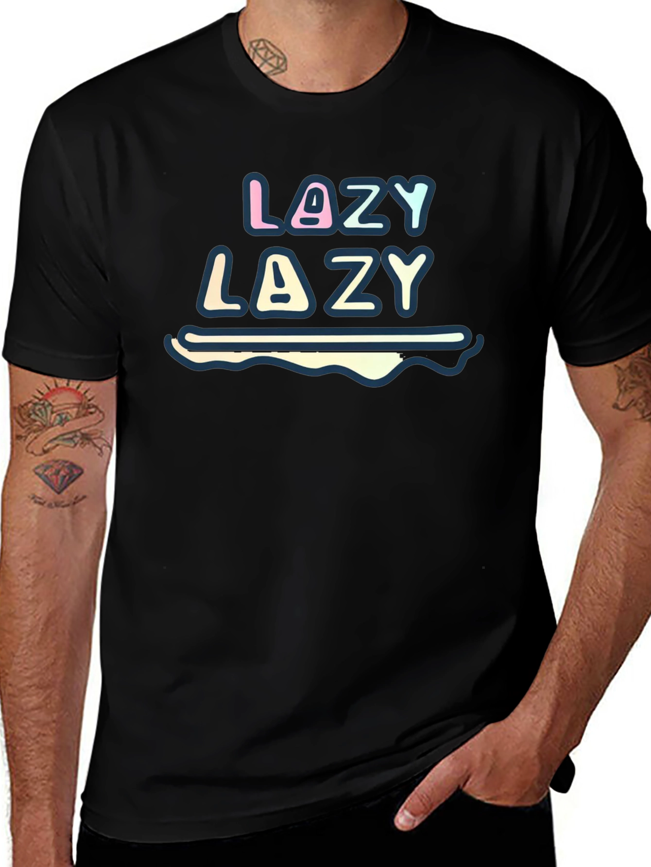 Variant 15 of Lazy Graphic T-Shirt - Relaxed Fit, Casual Style