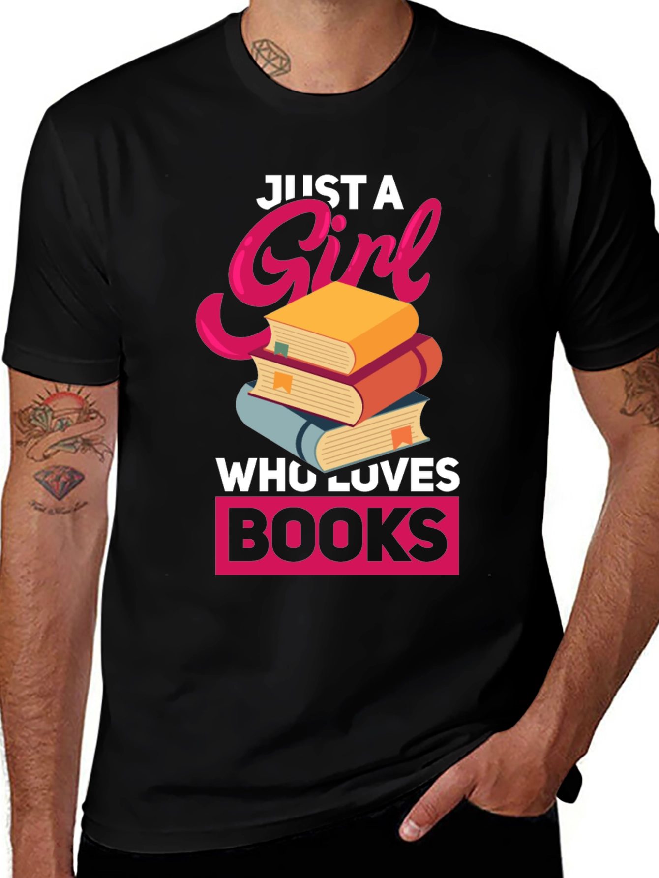 Variant 27 of Just a Girl Who Loves Books Graphic T-Shirt