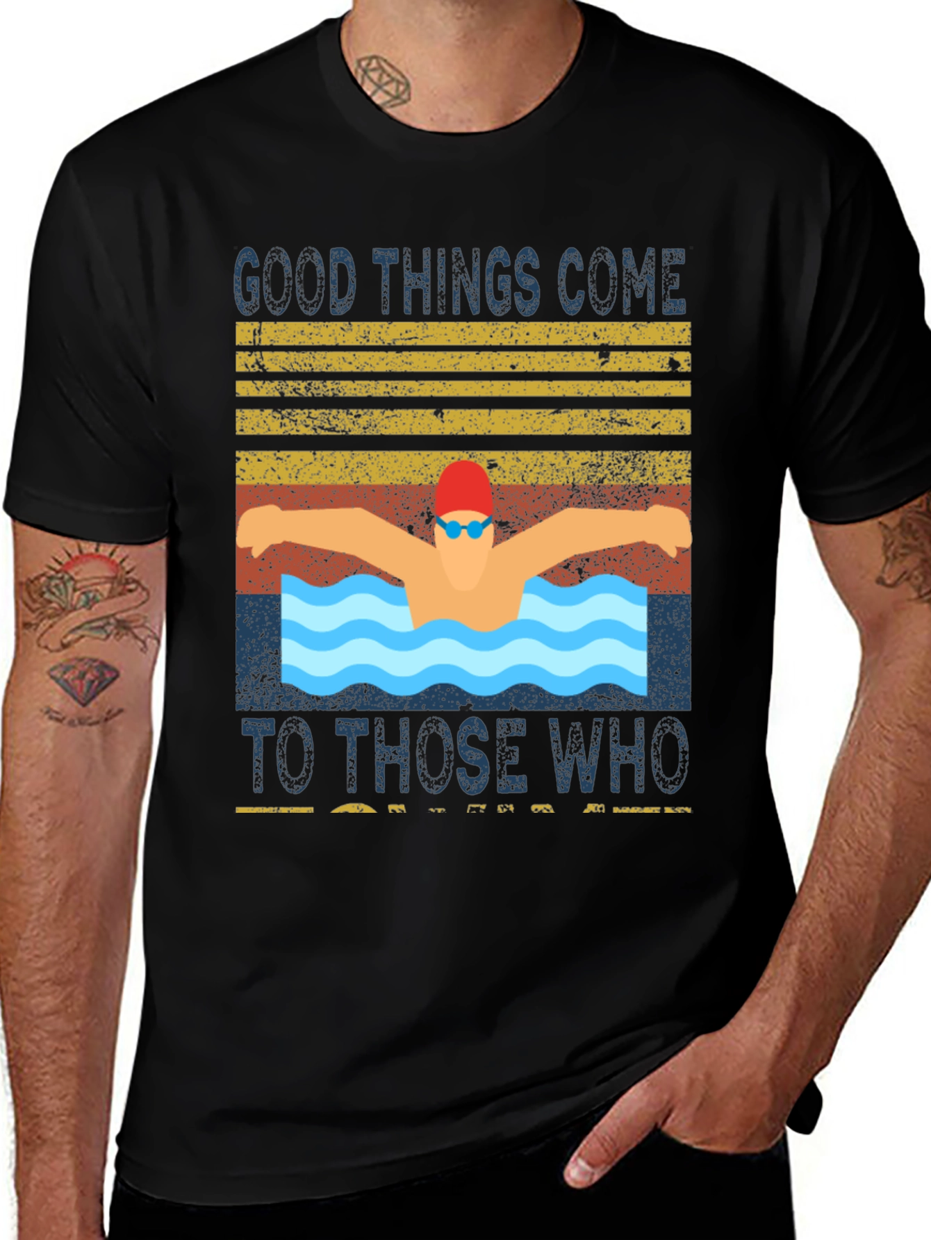 Variant 17 of Swimmer Graphic T-Shirt - Good Things Come