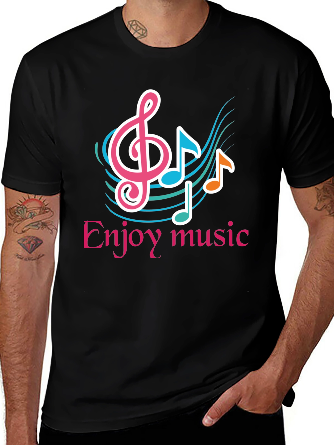 Variant 11 of Enjoy Music Black Graphic Tee