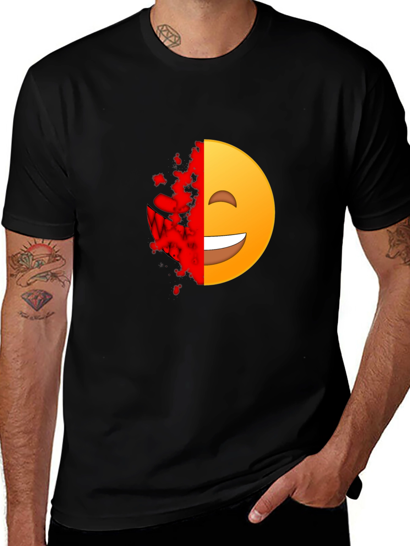 Evil Emoji Black T-Shirt