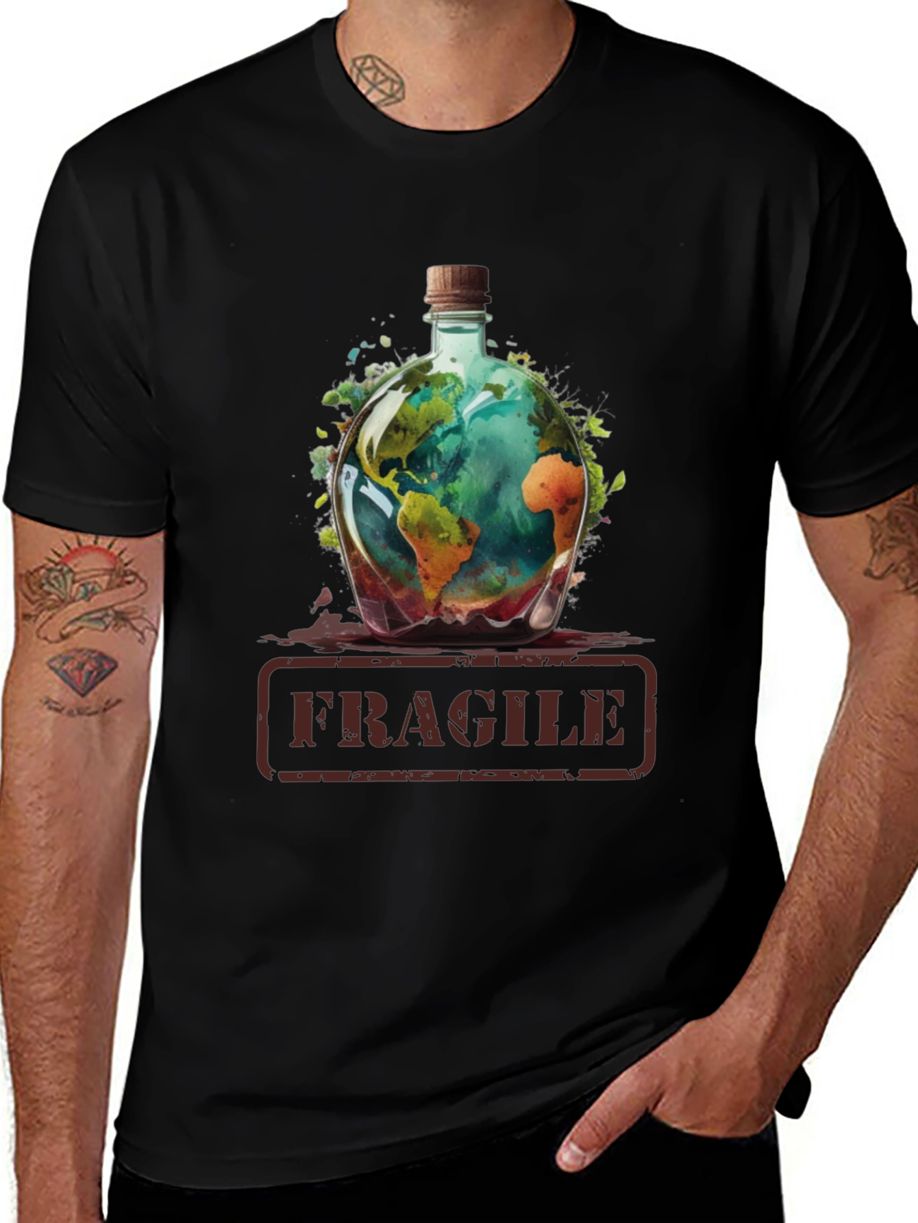 Variant 14 of Fragile World Graphic T-Shirt