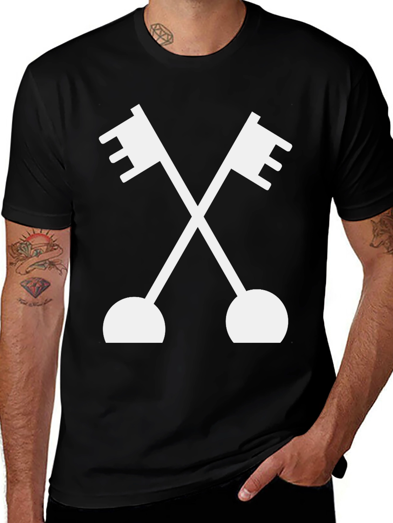 Variant 8 of Crossed Keys Graphic T-Shirt - Classic Design