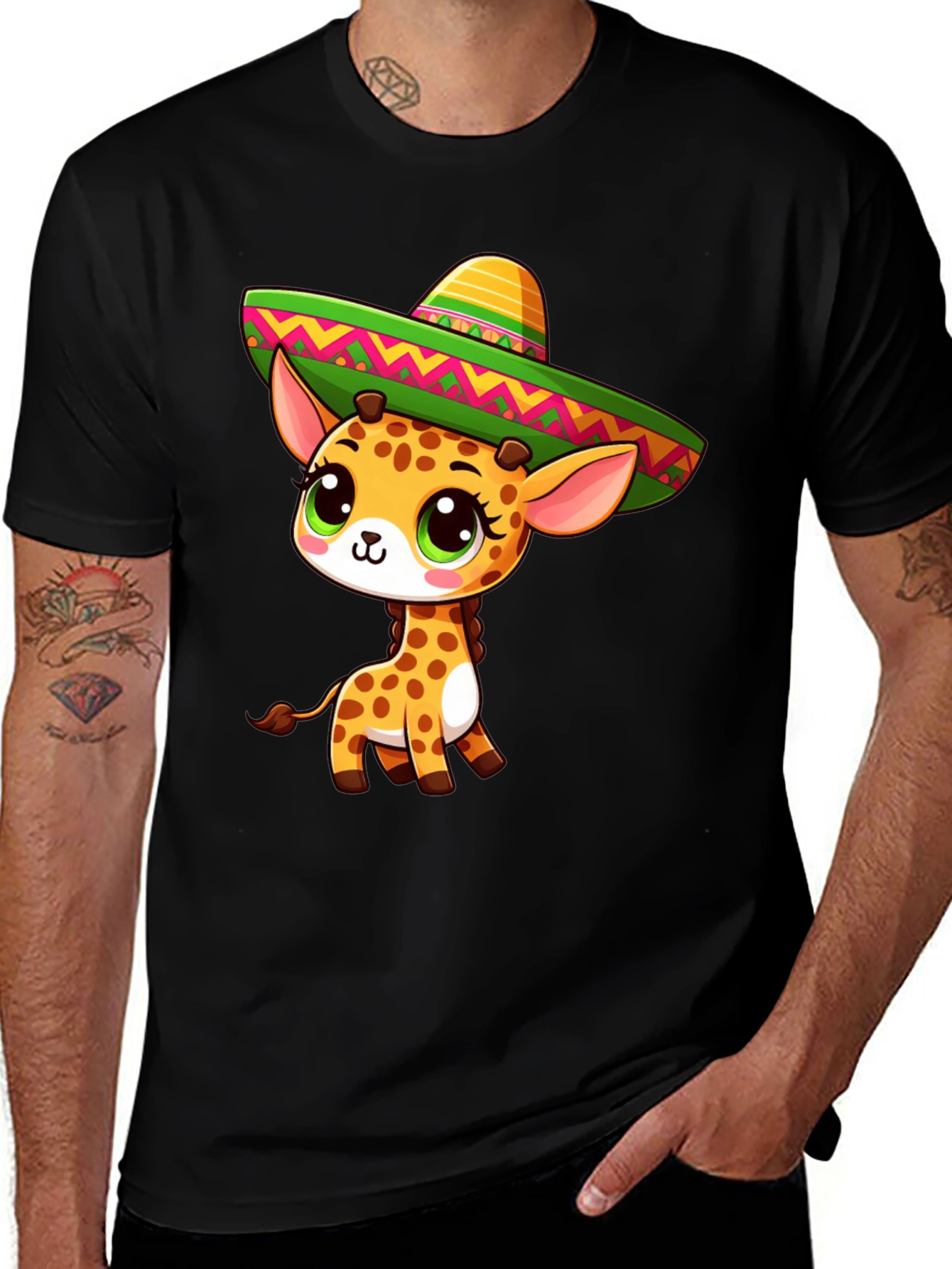 Variant 22 of Giraffe Sombrero Graphic Tee
