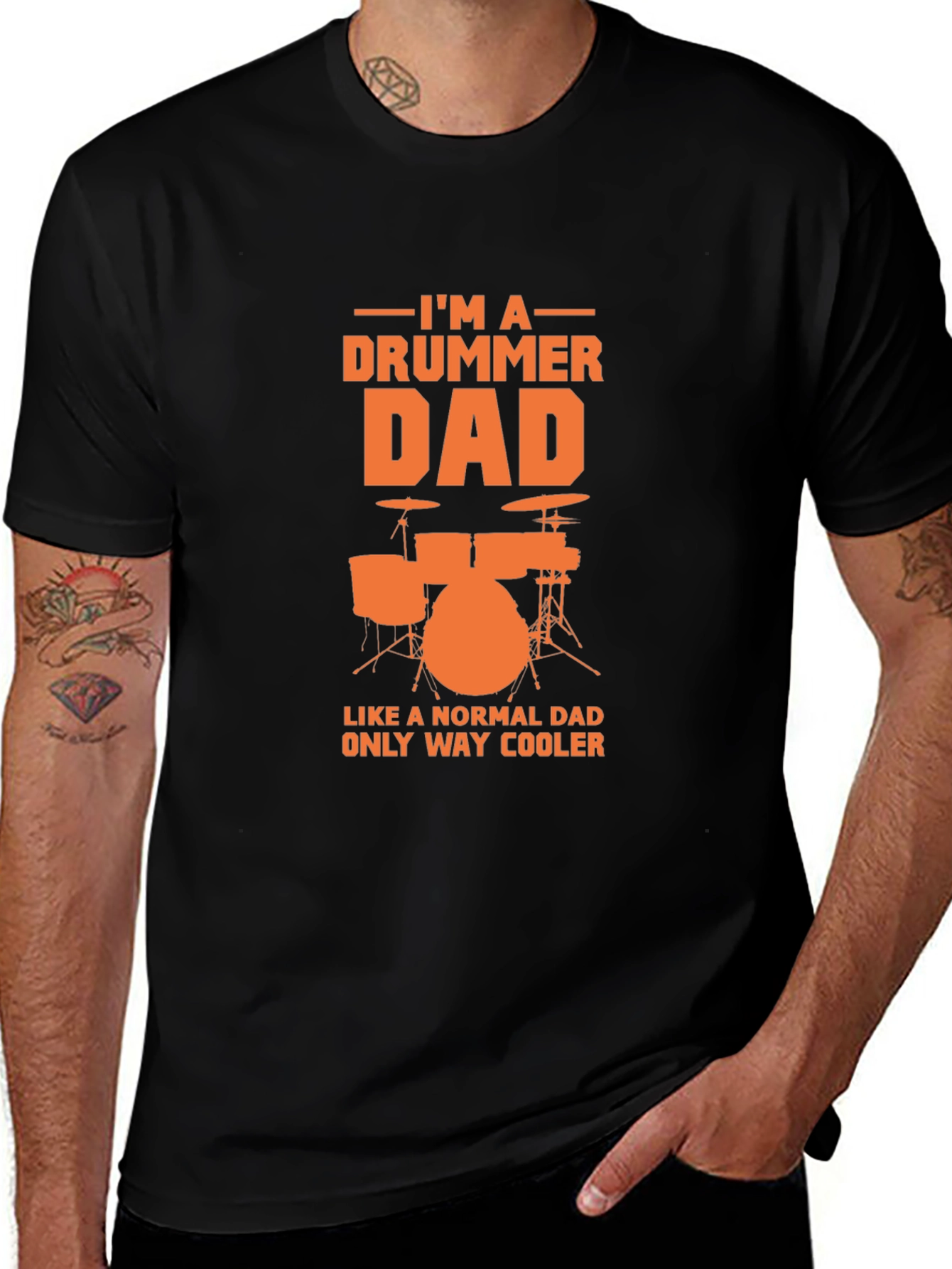 Variant 22 of Drummer Dad T-Shirt - Cool Gift for Musician Fathers