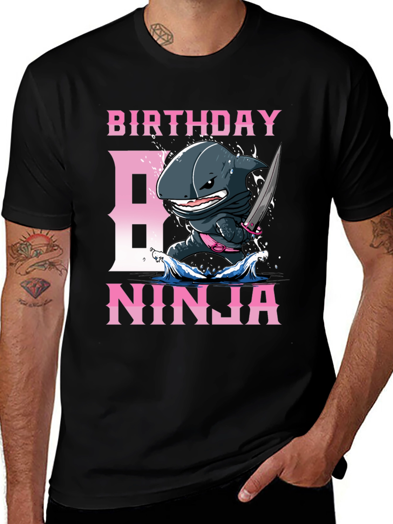 Variant 9 of Birthday Ninja Shark T-Shirt