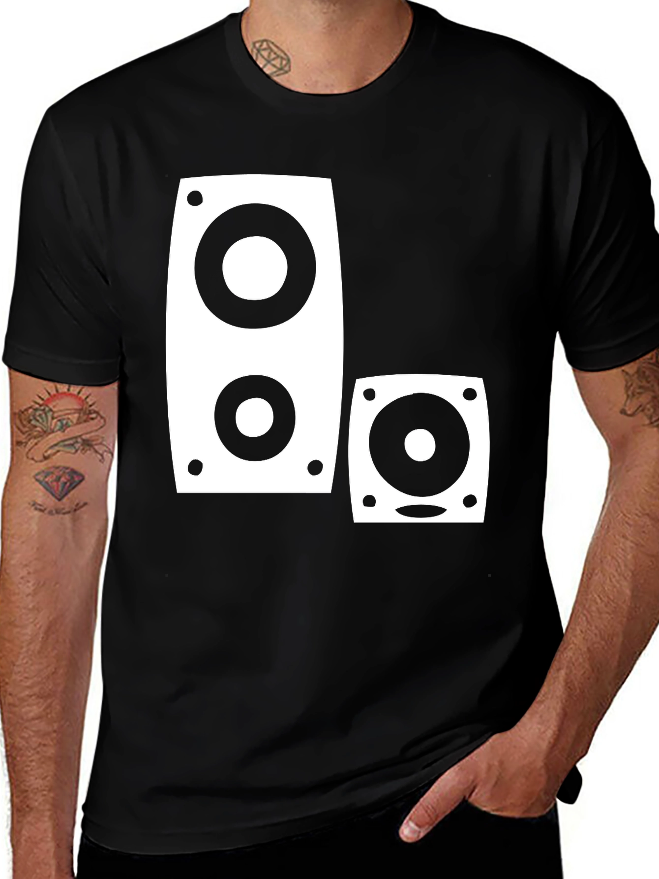 Variant 15 of Speaker Graphic Black T-Shirt