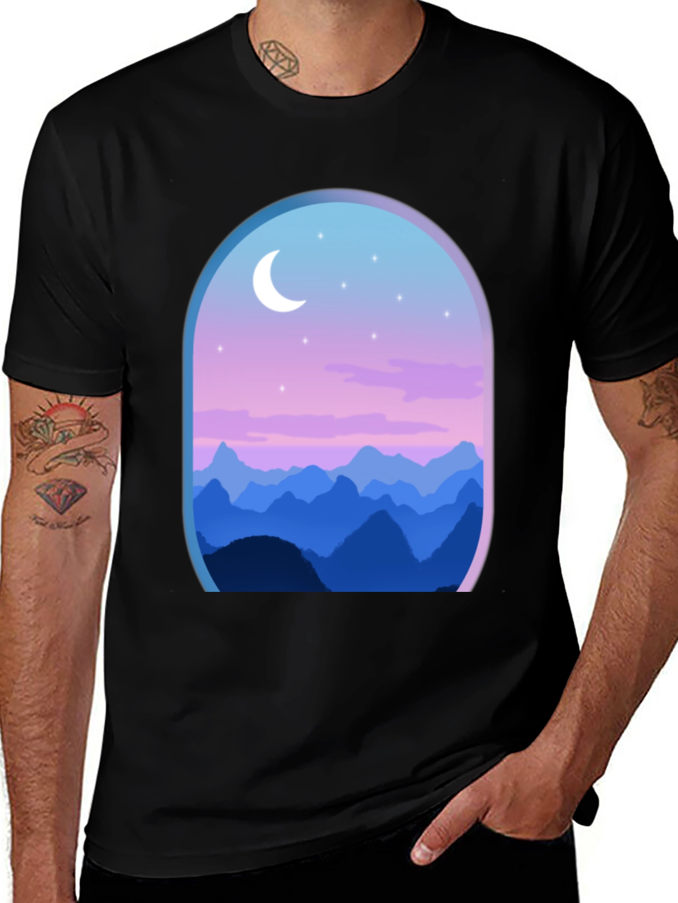 Variant 11 of Mountain Nightscape Graphic Tee