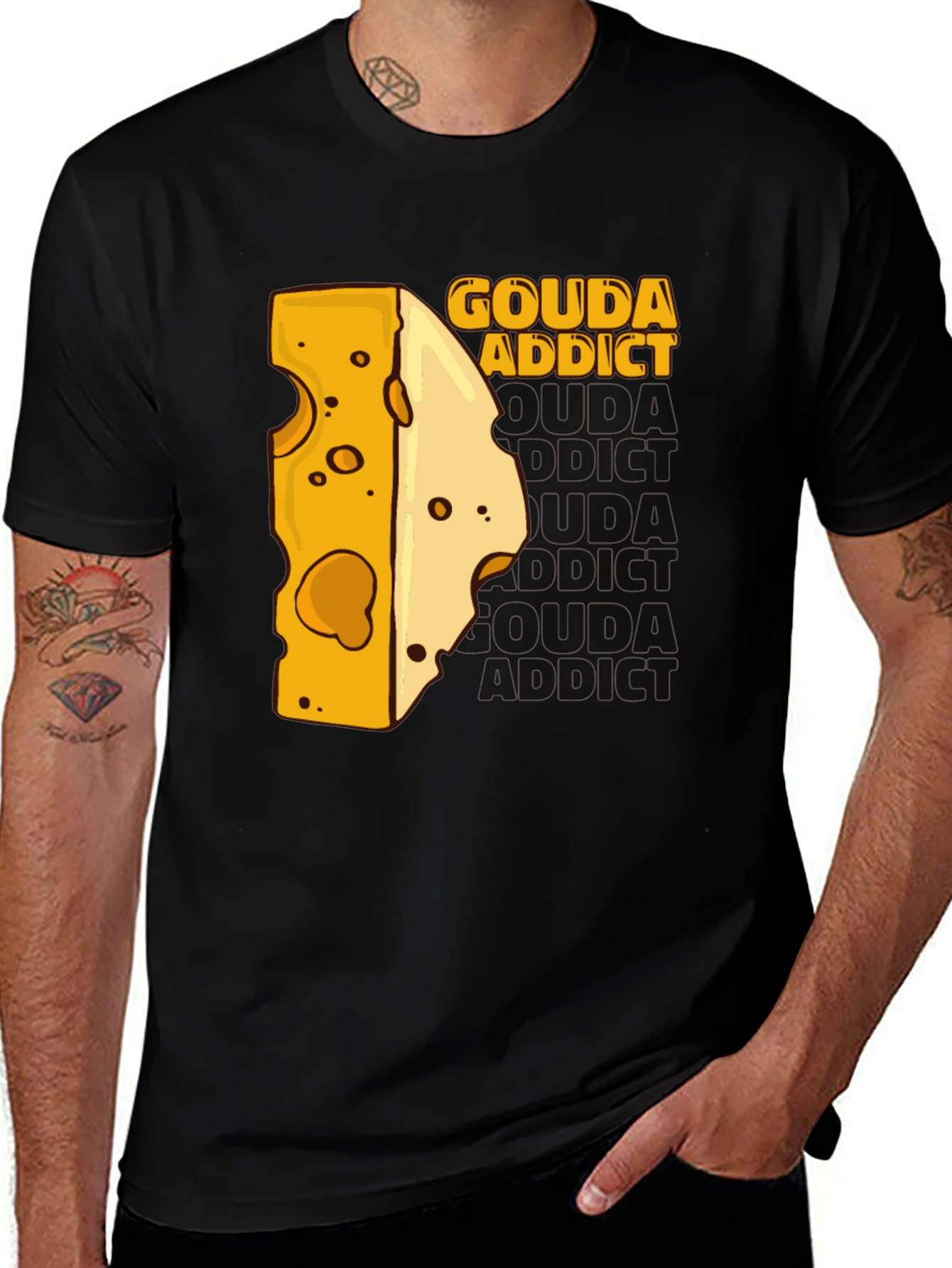 Gouda Addict Graphic Tee - Cheese Lover T-Shirt